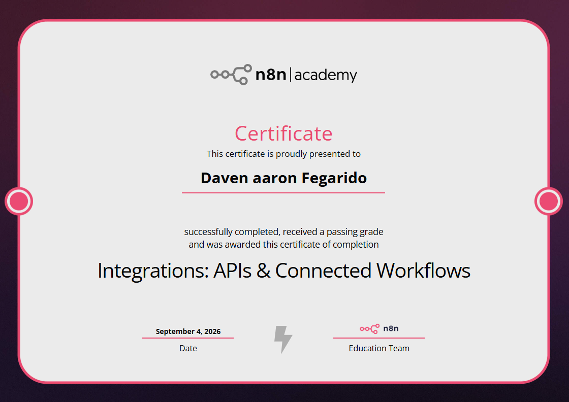 Essentials: Your First Workflows certificate